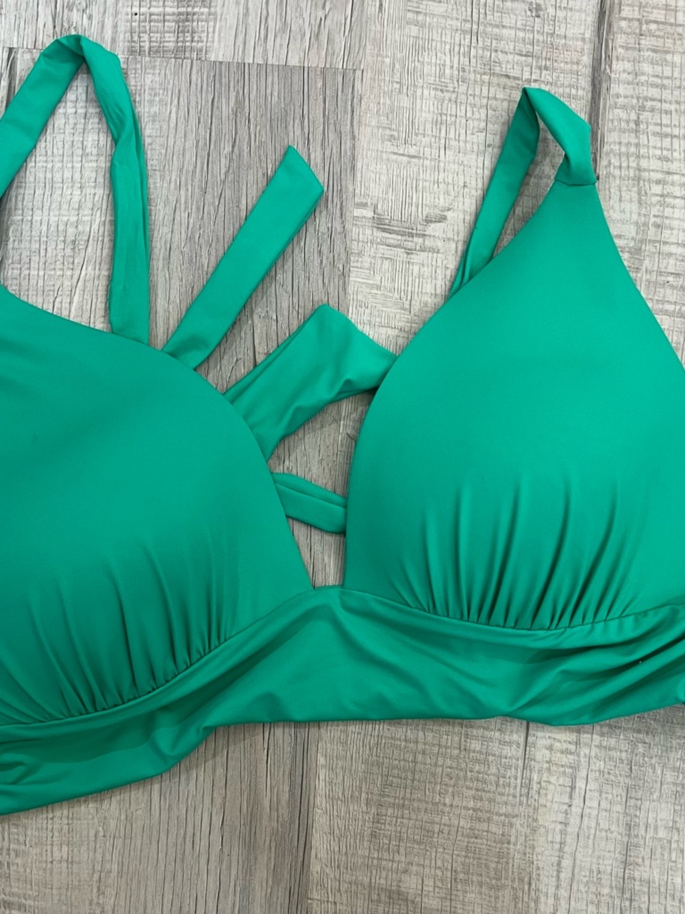 Green Strappy Bikini Top